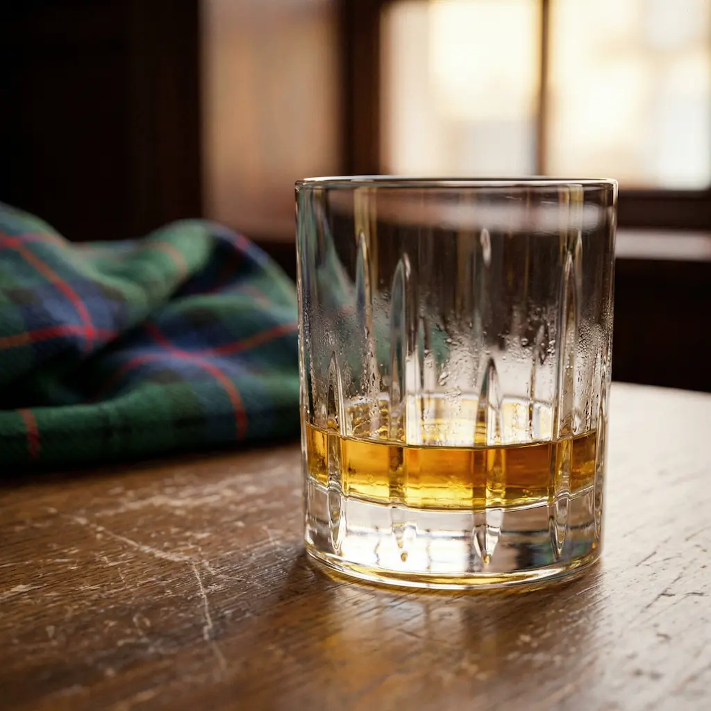 Baby de whisky servi dans un verre en cristal