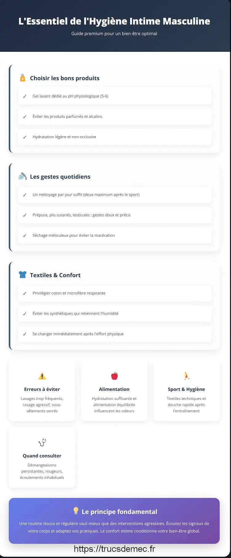 Infographie hygiène intime masculine