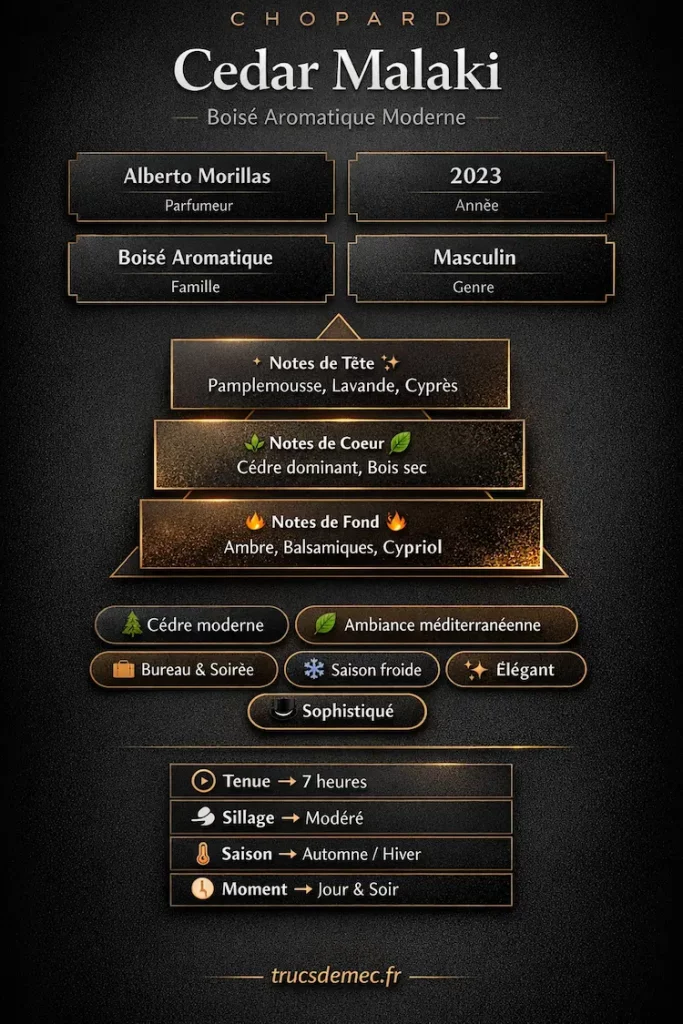 Infographie Cedar malaki Chopard