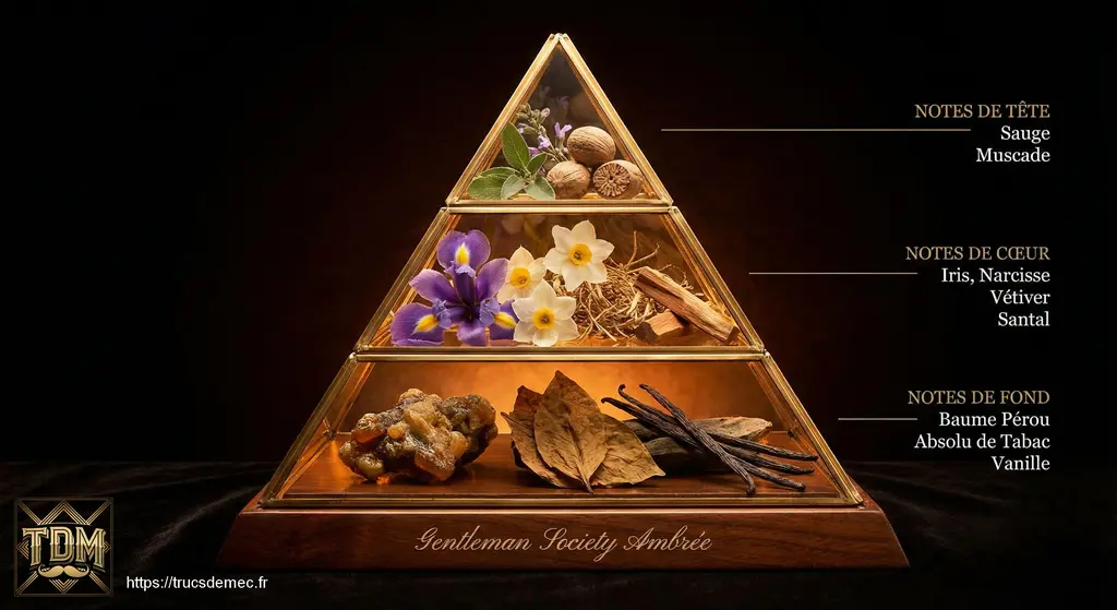 Pyramide olfactive Gentleman Society Ambrée 