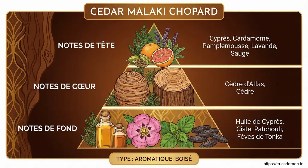 Pyramide olfactive Cedar malaki Chopard
