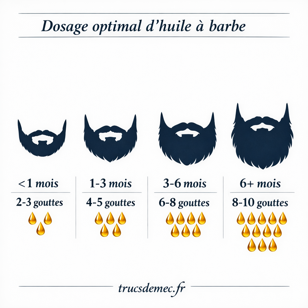 Dosage huile à barbe
