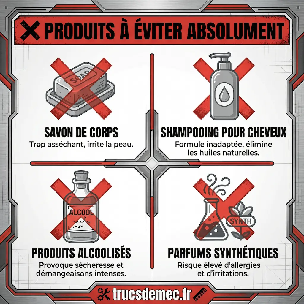 Les produits interdits quand on a la barbe qui gratte