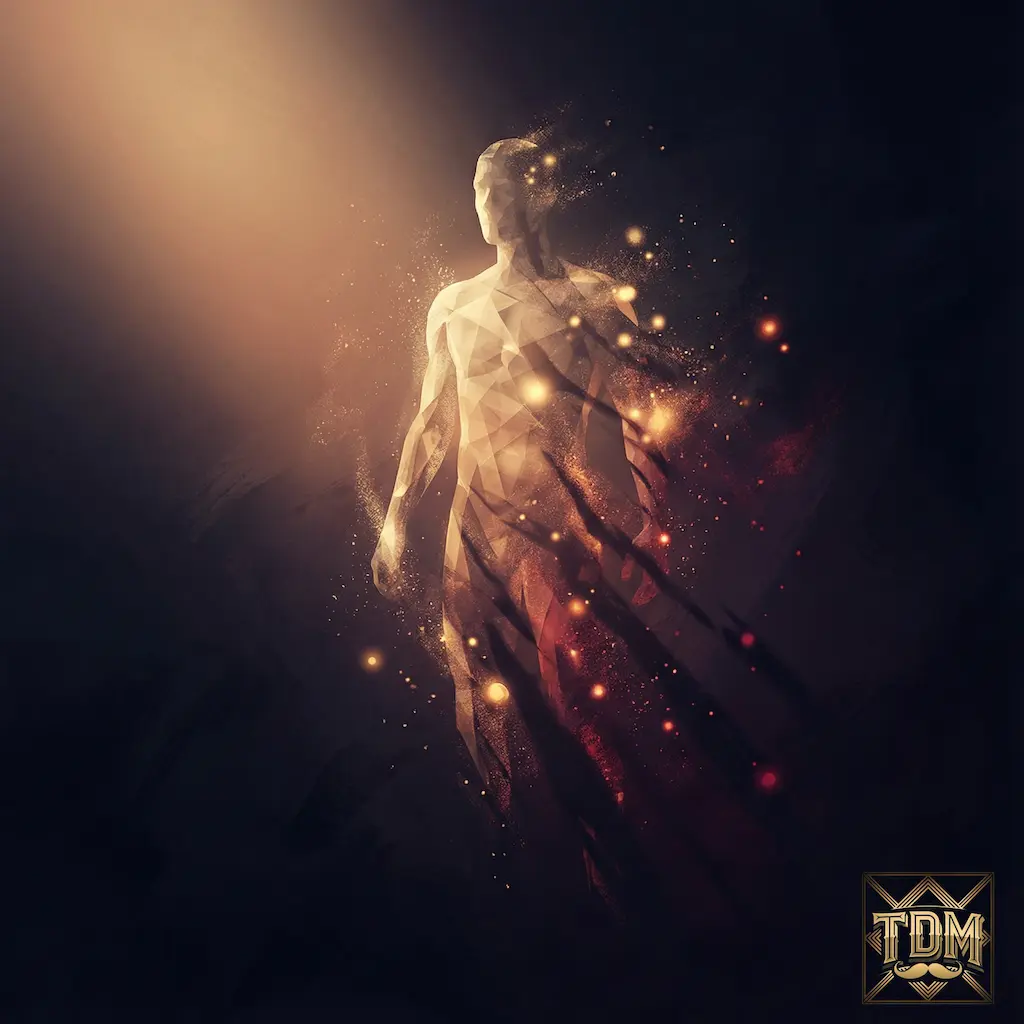 Silhouette masculine fragmentée concept identité