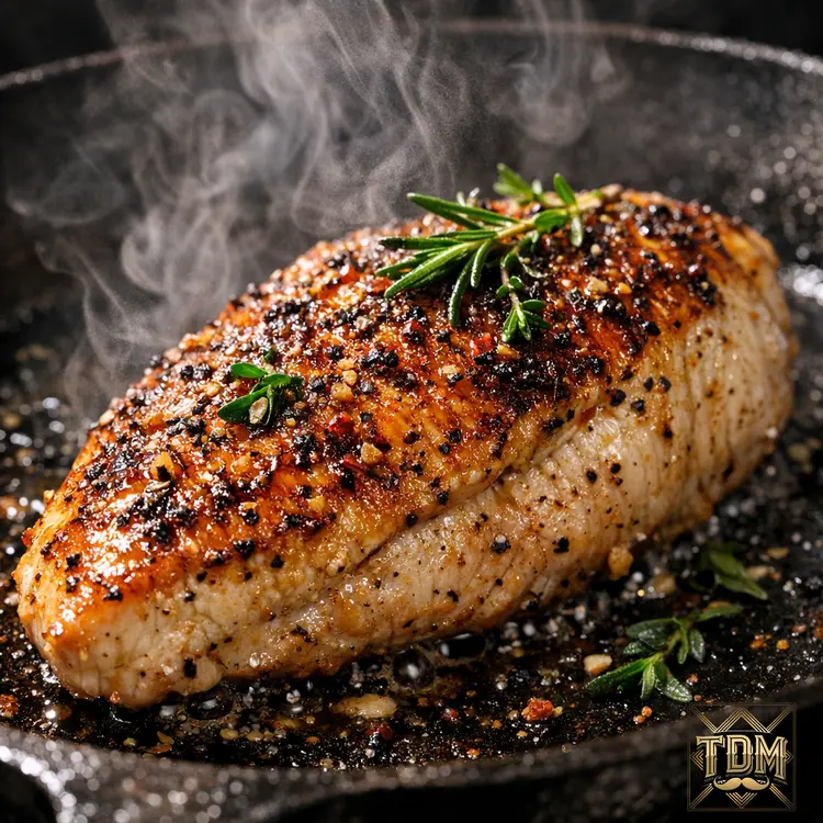 Poulet parfaitement saisi avec croûte dorée technique cuisson