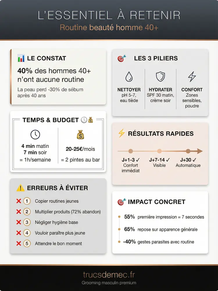 Résumé Routine Beauté Homme après 40 ans