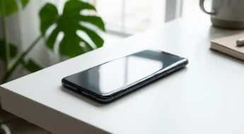 Smartphone reconditionné état neuf sur un bureau moderne