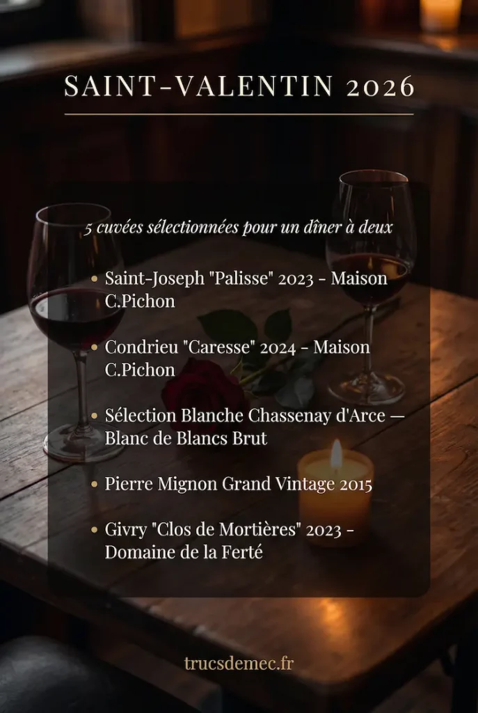 Vins Saint-Valentin 2026 5 bouteilles à déguster à deux