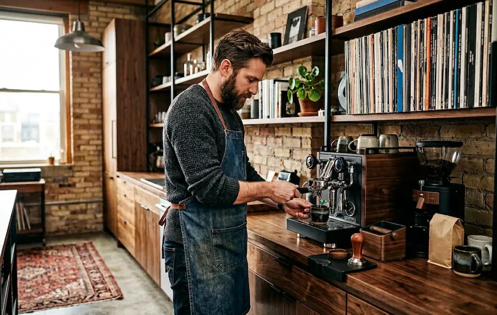 Coin café premium dans un loft masculin