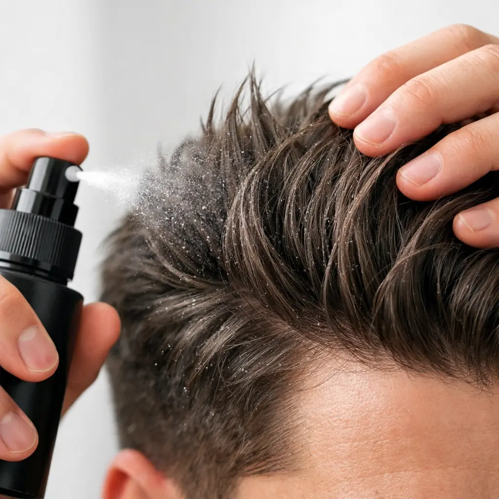 Gros plan technique sur le texturisation de cheveux fins