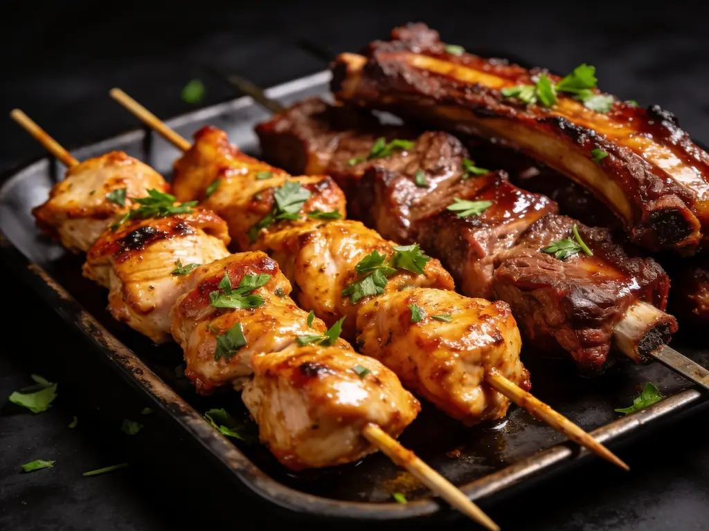 Viandes marinées prêtes à cuire, illustration d'une marinade maison réussie