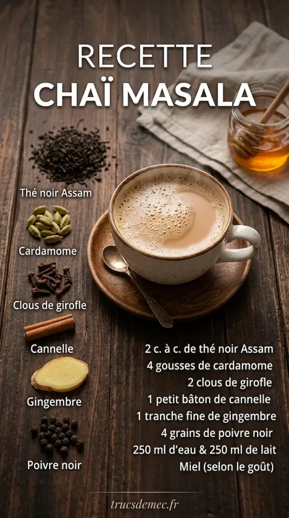 Fiche recette détaillée du Chaï Masala par trucsdemec.fr